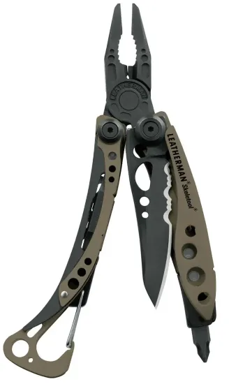 Мультитул-инструмент Leatherman Мод. Skeletool BLACK COYOTE TAN (7 инструментов)(10см)(142г.)
