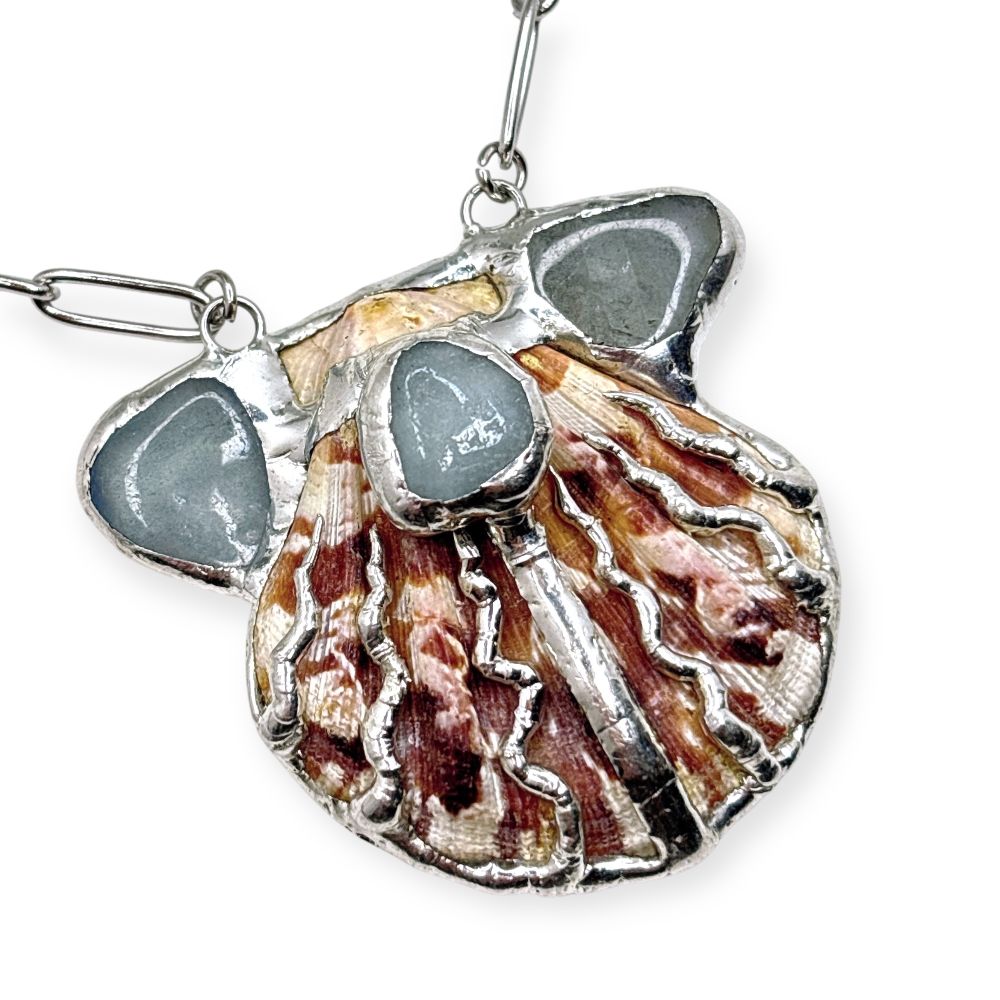 Подвеска Reglow Lab waves Wv-Pn-5 аквамарин ракушка