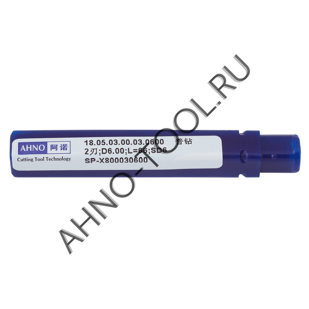 Сверло  6.0мм  твердосплавное 3D без подвода СОЖ. SP-X800030600 VHM AHNO по стали, чугуну, нерж. и ж