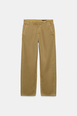 ZARA БРЮКИ ЧИНОС — ZW COLLECTION, ХАКИ