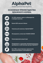 AlphaPet Superpremium Влажный корм для стерилизованных кошек "Ягненок и сердце "в желе, 80 г