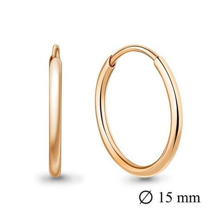 Серьги позолоченные серебро диаметр 15мм