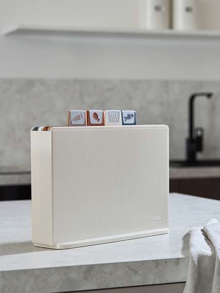 Набор из 4-х разделочных досок с держателем cut&amp;store