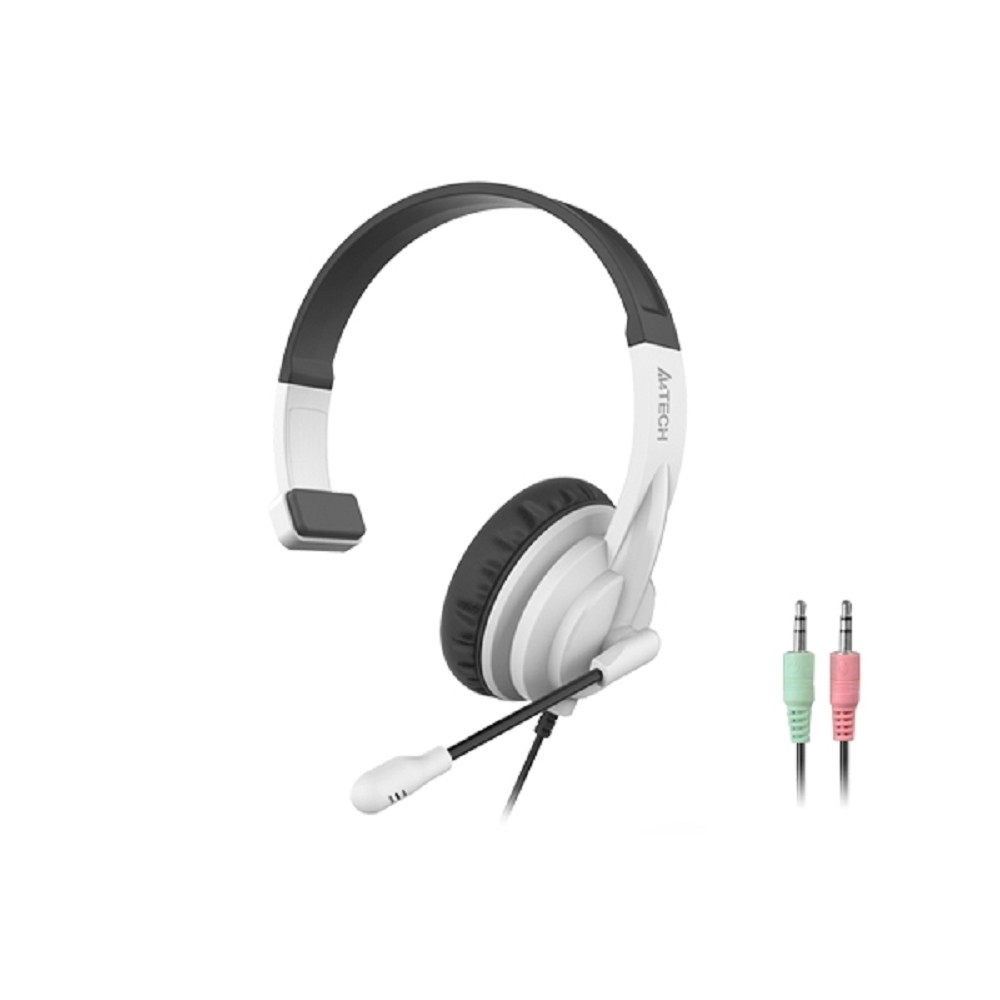 Гарнитура A4Tech HS-11 черный/белый 2м накладные оголовье (HS-11/3.5MM PLUG/BLACK+WHITE)