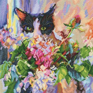 "Зеленый кошачий взгляд"-M617  вышивка