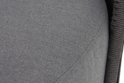 "Монтелла" кресло плетеное из роупа, каркас алюминий темно-серый (RAL7024) муар, роуп темно-серый круглый, ткань темно-серая 027