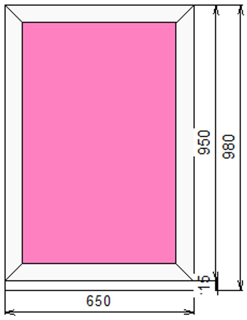 Пластиковое окно 950 х 650 ТермА Эко глухое