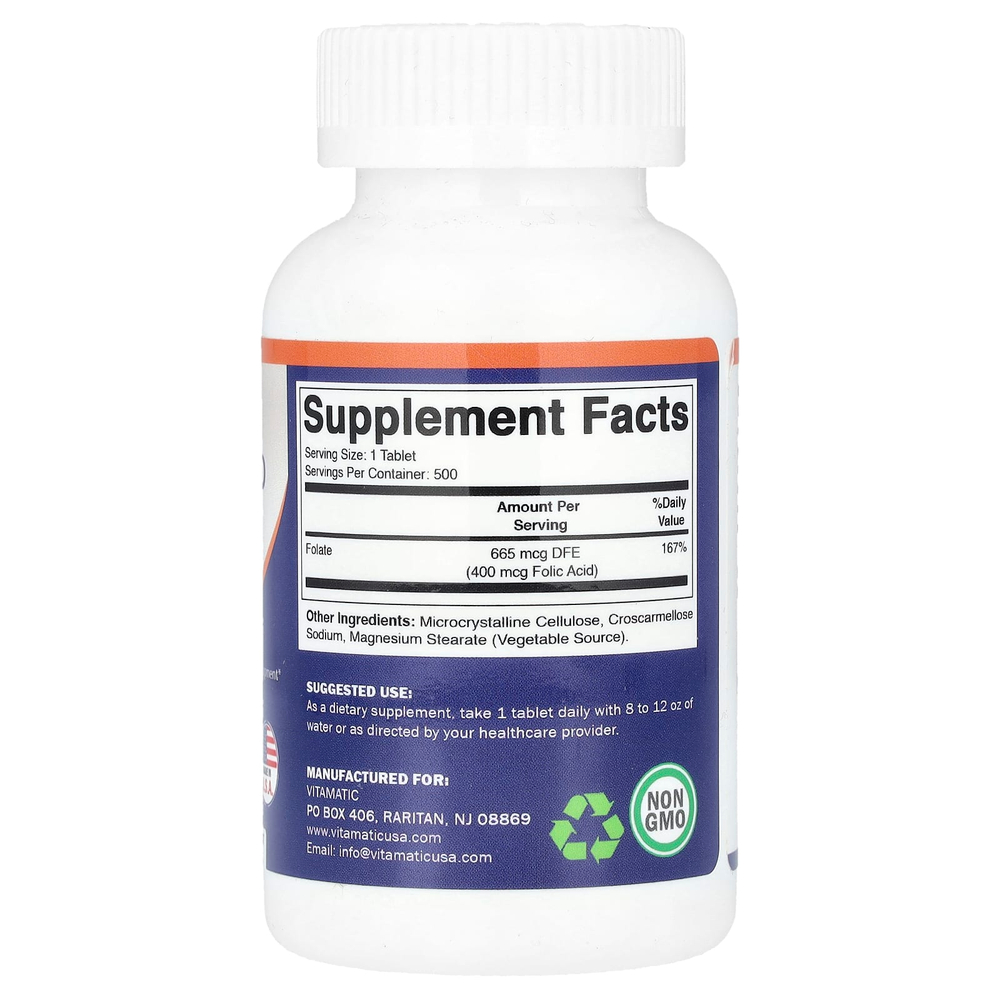 Vitamatic, Фолиевая кислота, 400 мкг, 500 таблеток