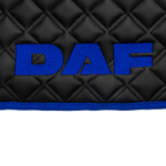 Ковры Daf XF-105 с 2006 года (механика) (экокожа, черный, синий кант, синяя вышивка)