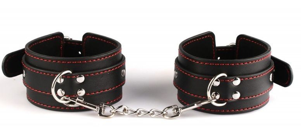 Большой набор БДСМ из 7 предметов в черно-красном исполнении (Цвет: черный с красным)