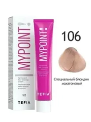 Перманентная крем-краска для волос Tefia MY Mypoint, 106 специальный блондин махагоновый, 60 мл