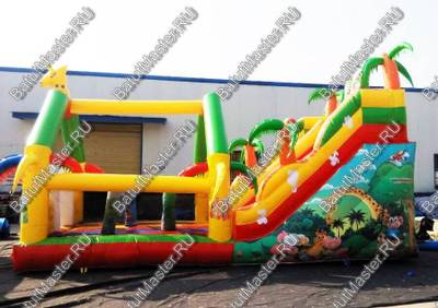 Коммерческий надувной батут "В гостях у жирафа", 9x4x5 м