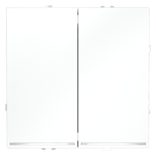 Проходной переключатель встраиваемый VOLTUM S70 двухклавишный с подсветкой 10А, (белый матовый)