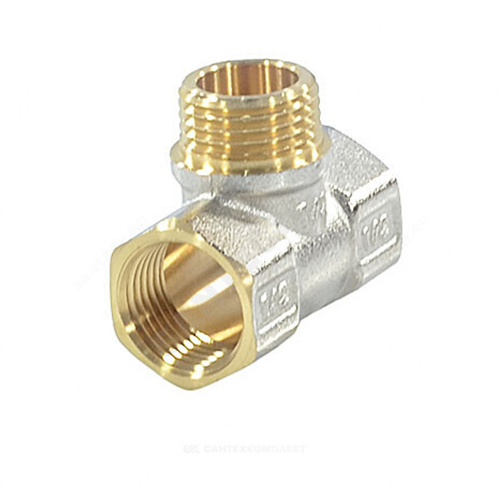 Тройник латунь никель Ду 15 (1/2") ВР/НР/ВР 9009 ГОСТ 32585-2013 Aquasfera 9009-01
