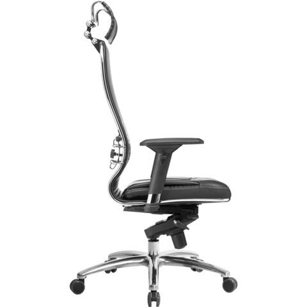 Кресло офисное МЕТТА "SAMURAI" KL-3.04, с подголовником, кожа, черное