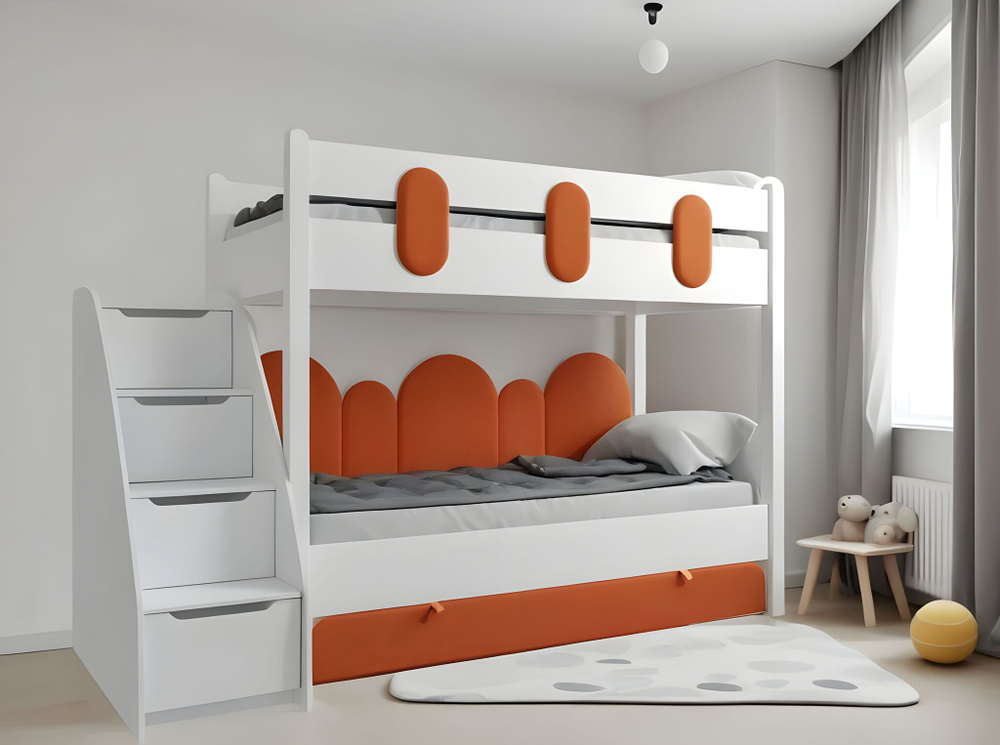 Двухъярусная кровать, Офелия, без лестницы оранжевый