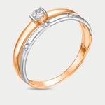 Кольцо для женщин из розового золота 585 пробы с фианитами (арт. 01-7804)