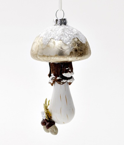 Игрушка Стеклянный гриб с шишкой N21, h13см