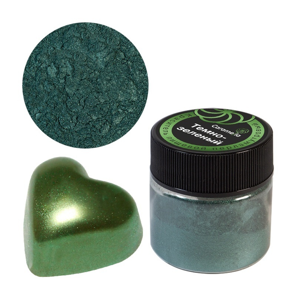 Краситель сухой перламутровый Caramella, кандурин "Тёмно-зелёный" 5 г