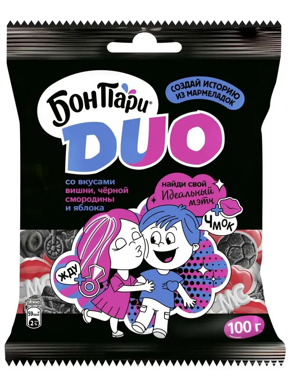 Мармелад Бон Пари Duo ассорти вкусов 100 г * 4 шт