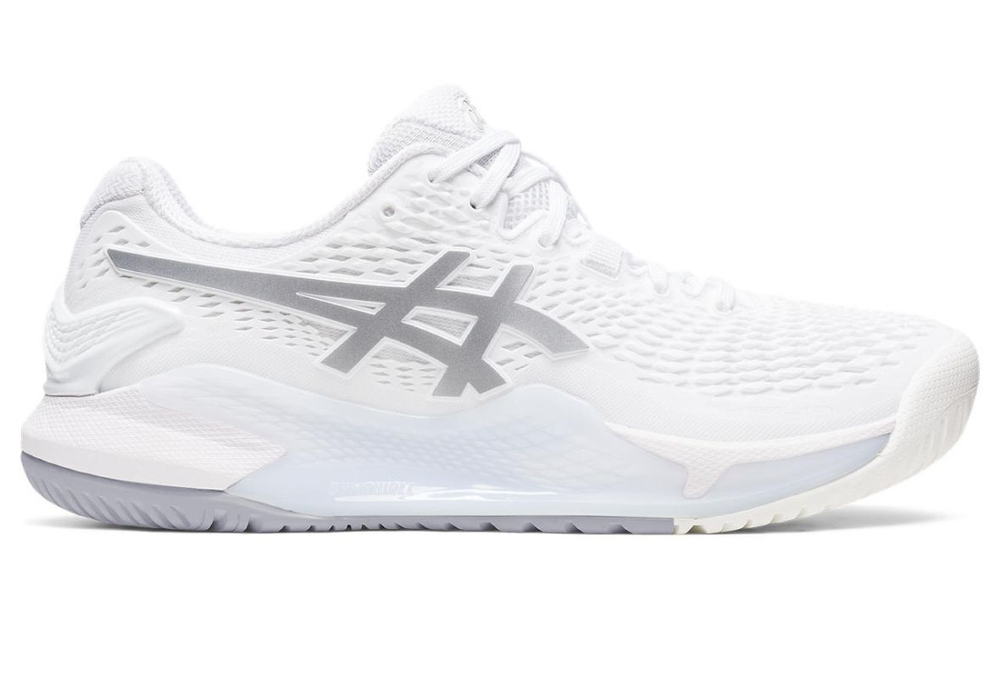 Женские Кроссовки теннисные Asics Gel-Resolution 9 - white/pure silver