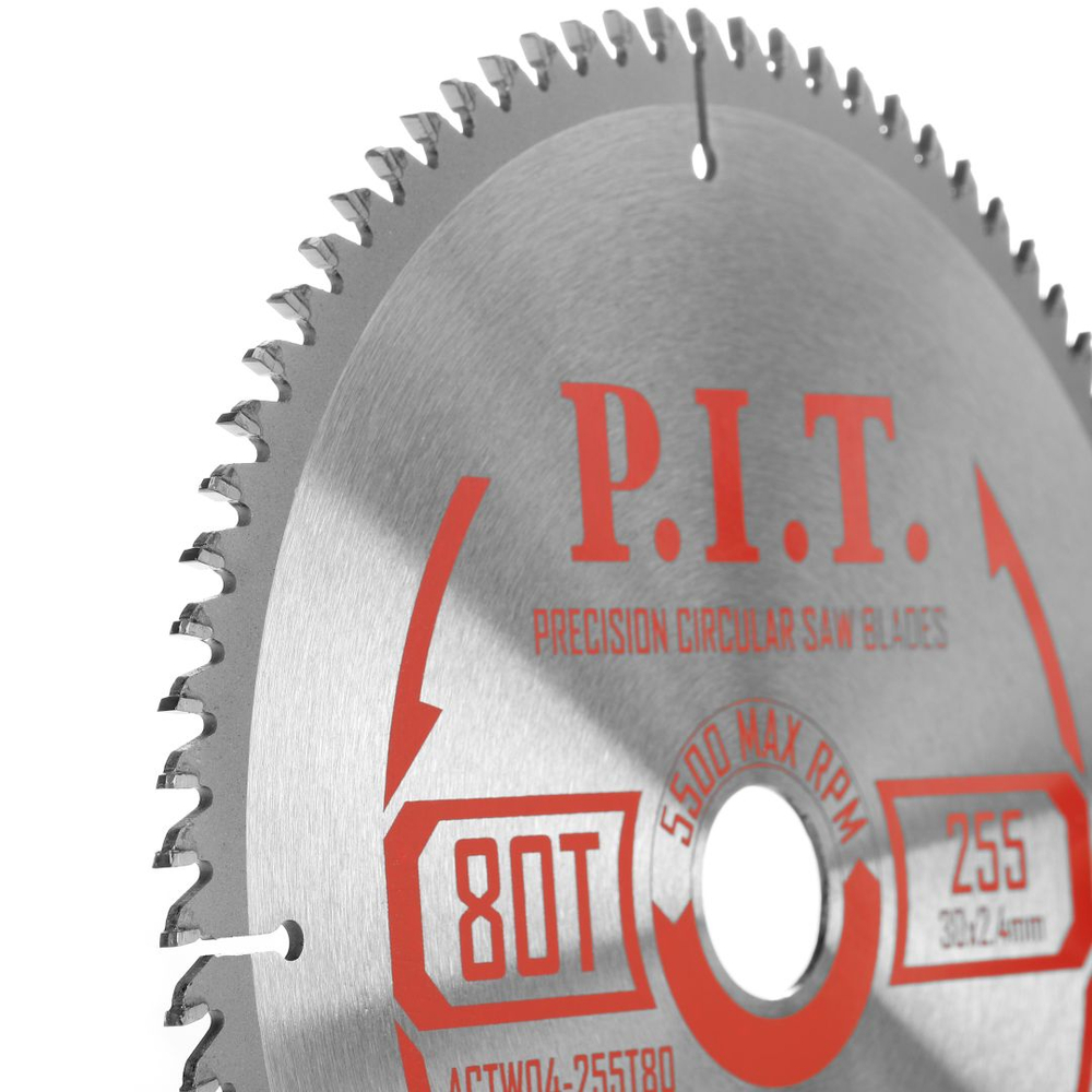 Диск пильный P.I.T. 255x30x2,4 мм 80T(ACTW04-255T80)