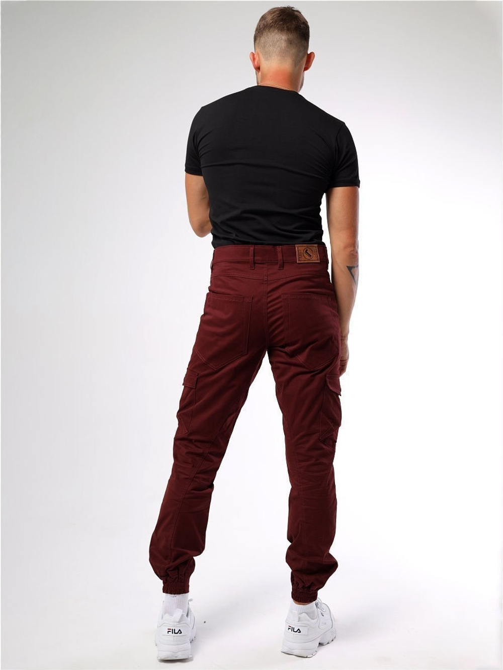 Брюки карго мужские бордовые Город Горький