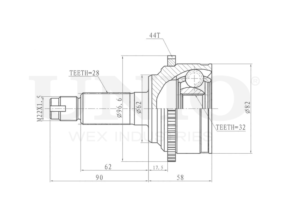 ШРУС внешний UNIO CVJ-20143