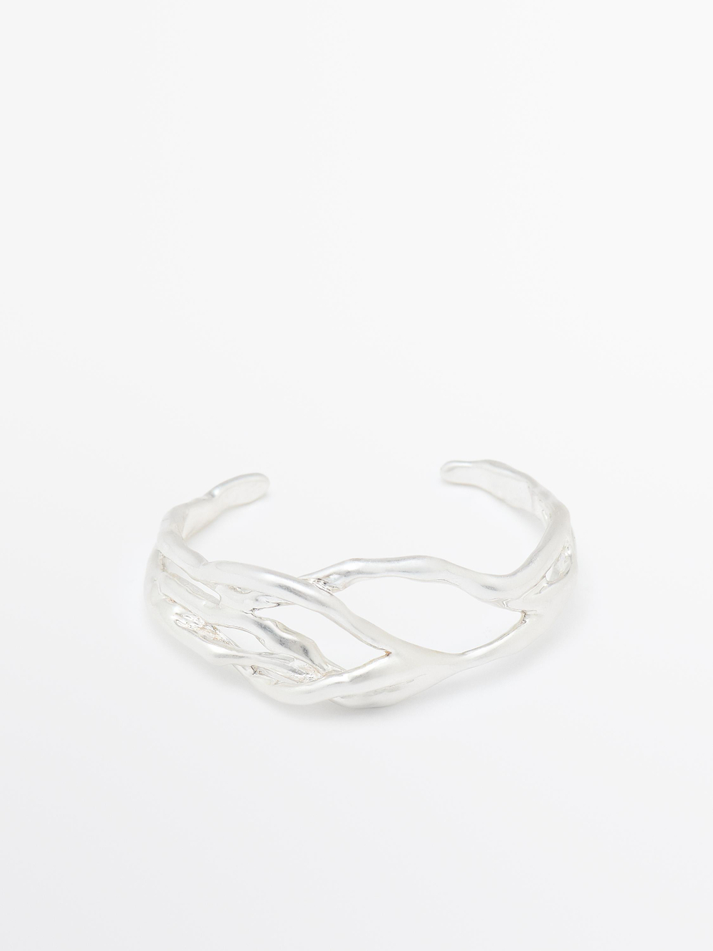 Massimo Dutti Металлический браслет в абстрактном стиле, серебряный