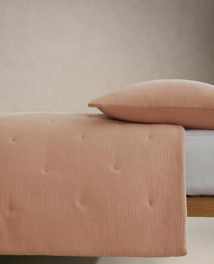 ZARA HOME ДЕТСКОЕ МУСЛИНОВОЕ ПОКРЫВАЛО, РОЗОВЫЙ