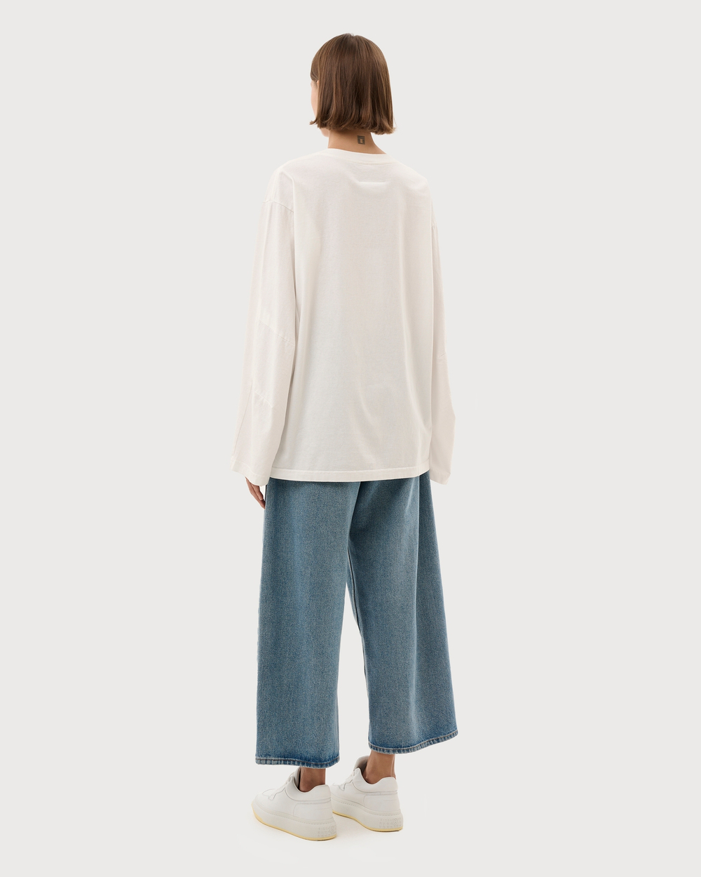 MM6 MAISON MARGIELA ЛОНГСЛИВ ЖЕНСКИЙ ИЗ ХЛОПКОВОГО ДЖЕРСИ БЕЛЫЙ