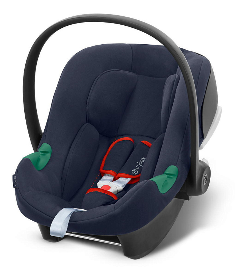 Коляска 3 в 1 Cybex Priam IV Chrome Brown complete и автокресло Aton B2 i-Size Bay Blue Leaf Green