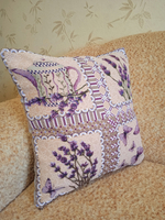 Декоративный гобеленовый чехол для интерьерной подушки Лаванда микс (38*38)