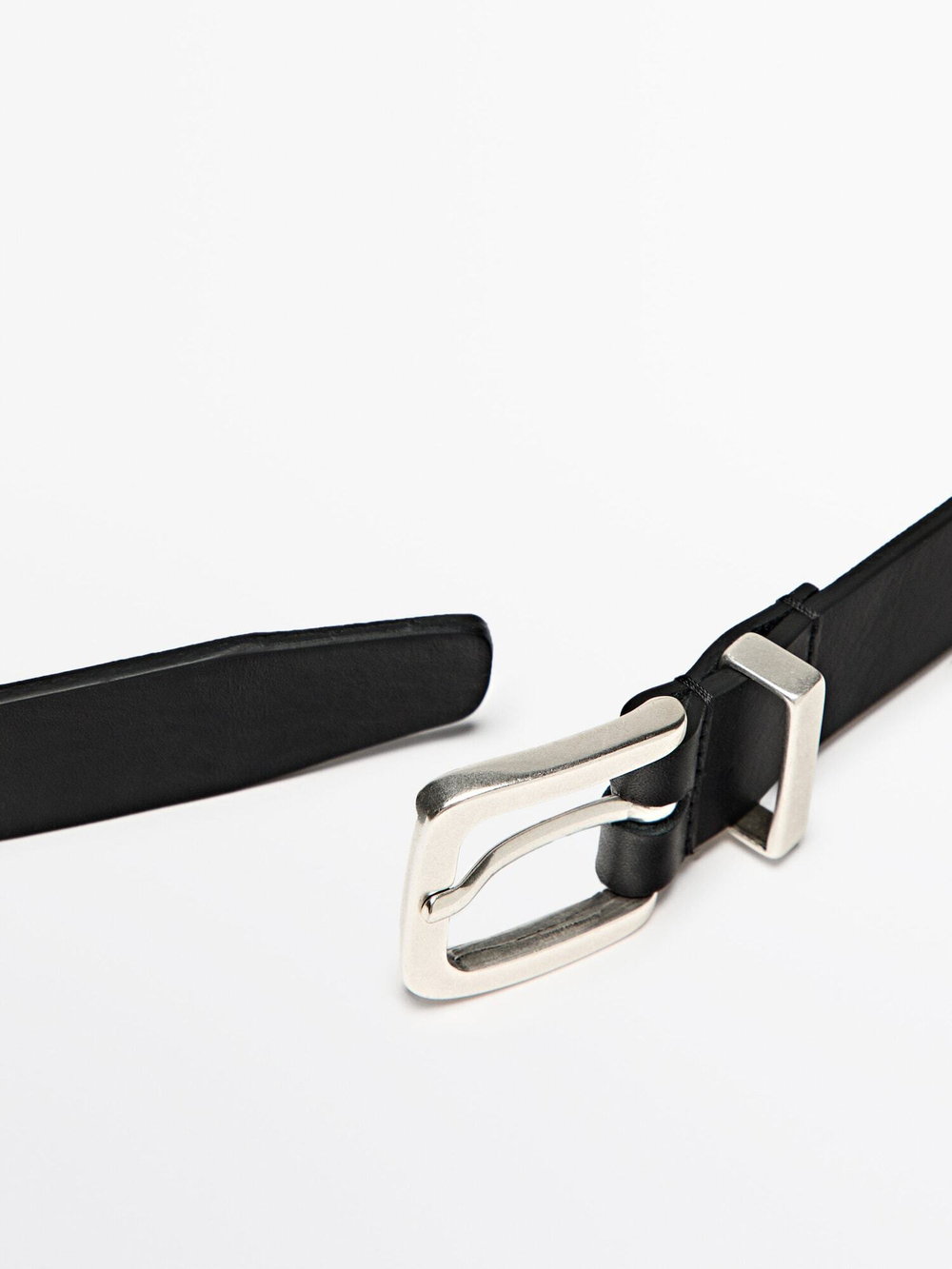 Massimo Dutti Ремень из кожи наппа, черный