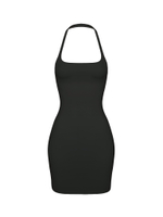 black halter dress
