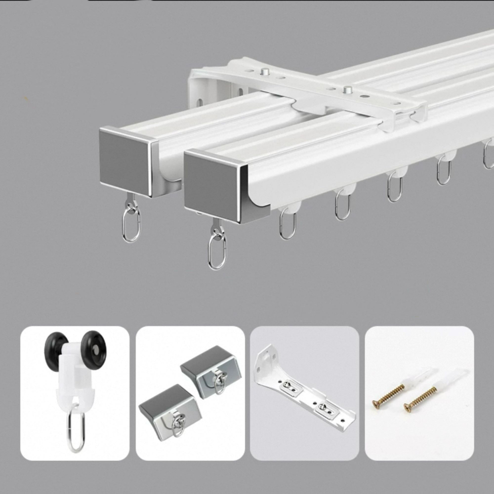 Карниз для штор, алюминиевый, потолочный и настенный монтаж