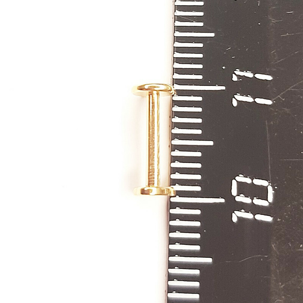 Лабрет для пирсинга 8 мм "СЕРДЦЕ". Медицинская сталь, золотое анодирование. 1 шт