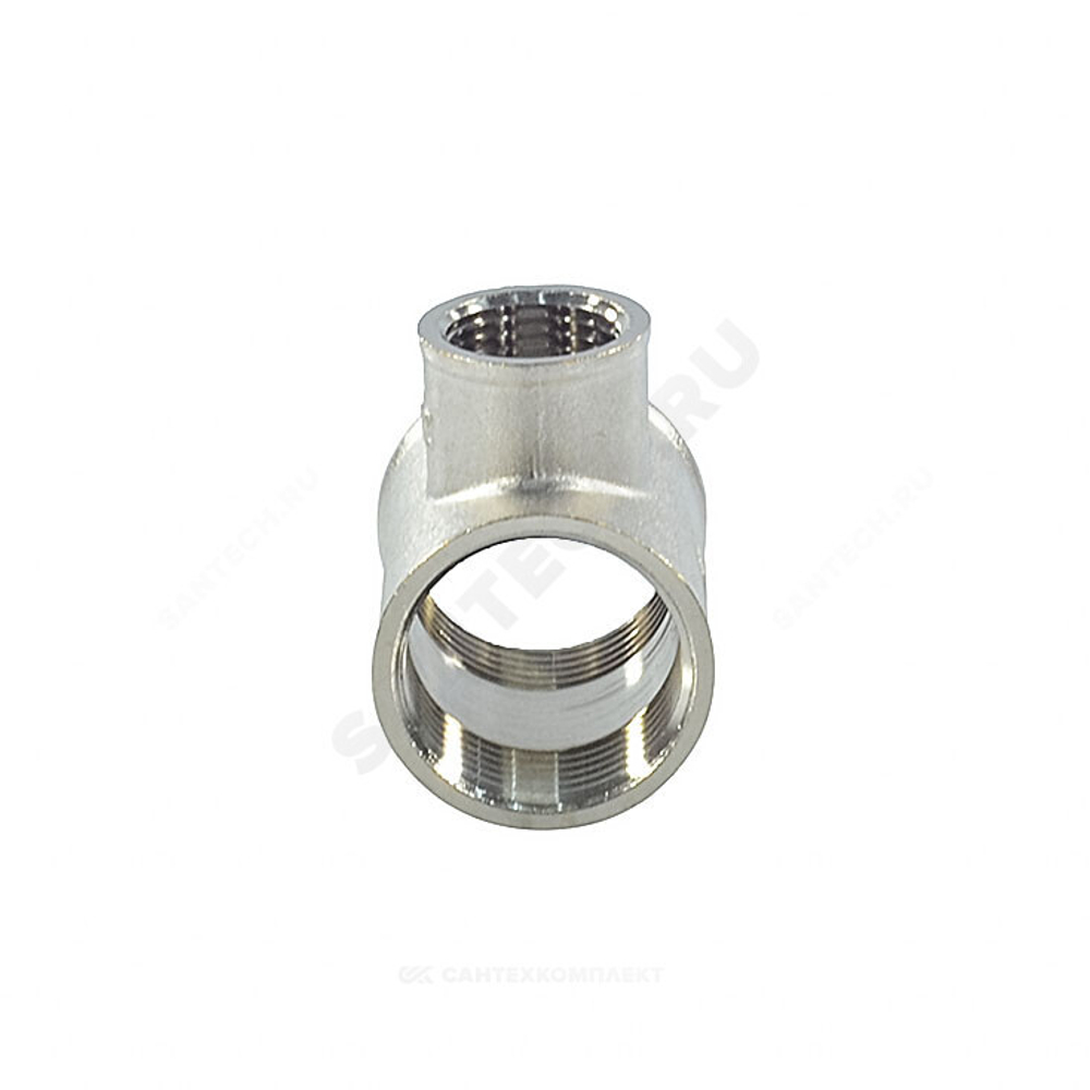 Тройник латунь никель переходной Ду 20х15х20 (3/4"х1/2"х3/4") ВР/ВР SantechSystems