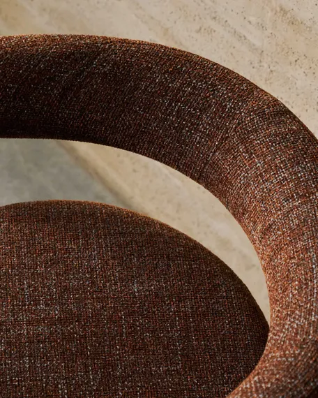 Стул Granite на 3 ножках из коричневого шенилла и массива ясеня в отделке орех