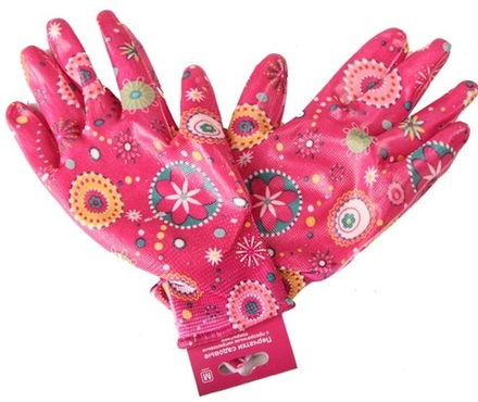 Перчатки хоз LISTOK нейлон с нитр.покр. розовый S 12/120