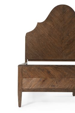 Кровать с деревянным изголовьем "Нова"