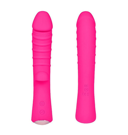 Ярко-розовый вибромассажер 5 Silicone Wild Passion - 19,1 см.