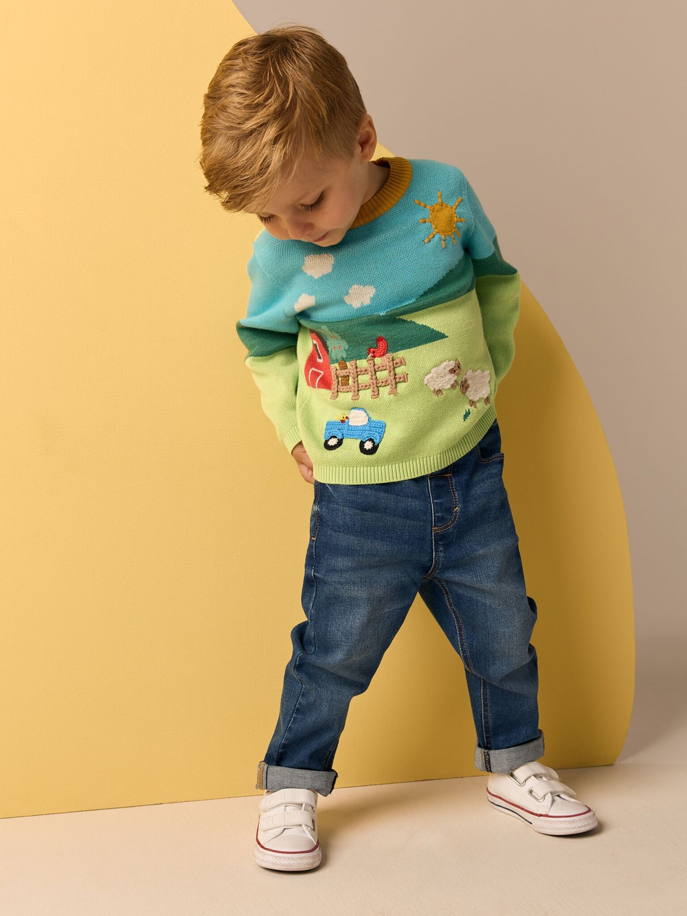 Джемпер для мальчика Next E27-745, Салатовый, Голубой