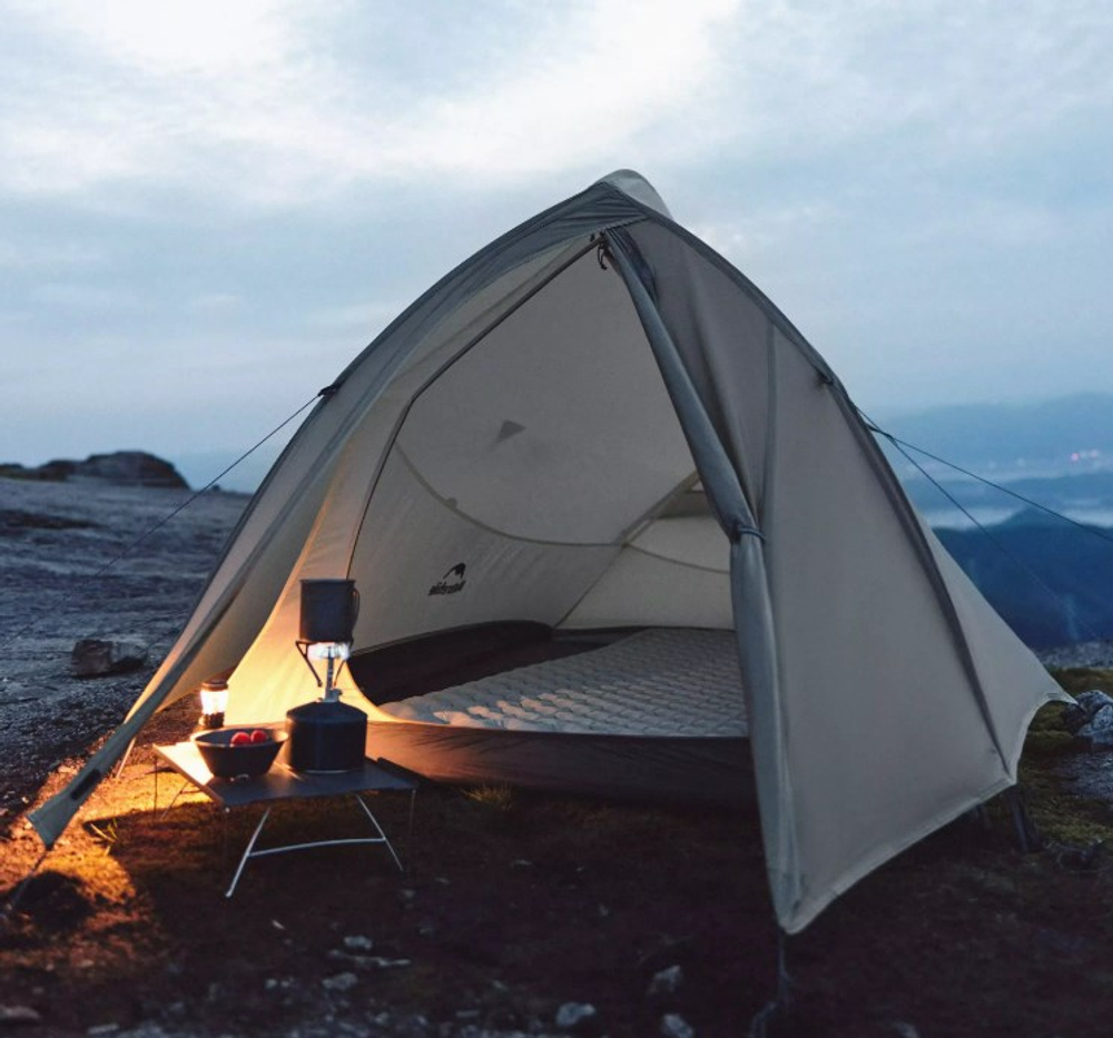 Палатка Naturehike Cloud Up Pro Si 2-местная, алюминиевый каркас, хаки, артикул CNK2350WS020-S2