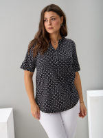 Блузка БЛ-122/ришелье-черный