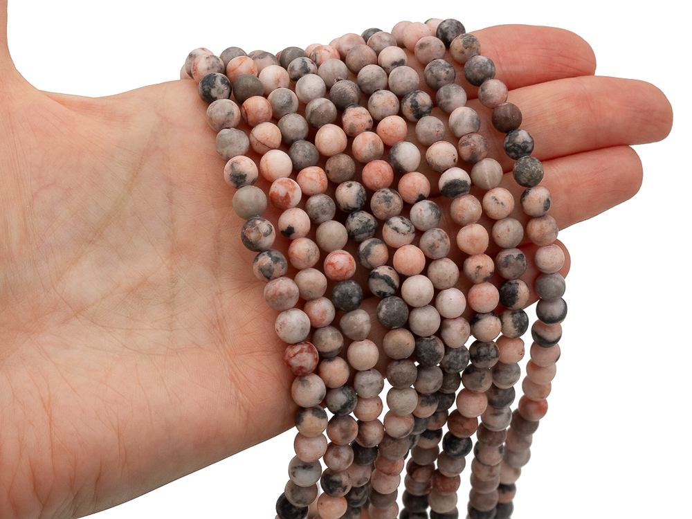 Нить бусин из розовой яшмы 6,5мм