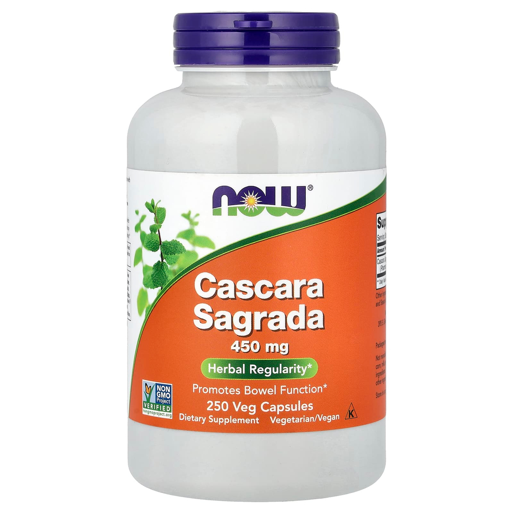 NOW Foods, Cascara Sagrada, 450 мг, 250 растительных капсул