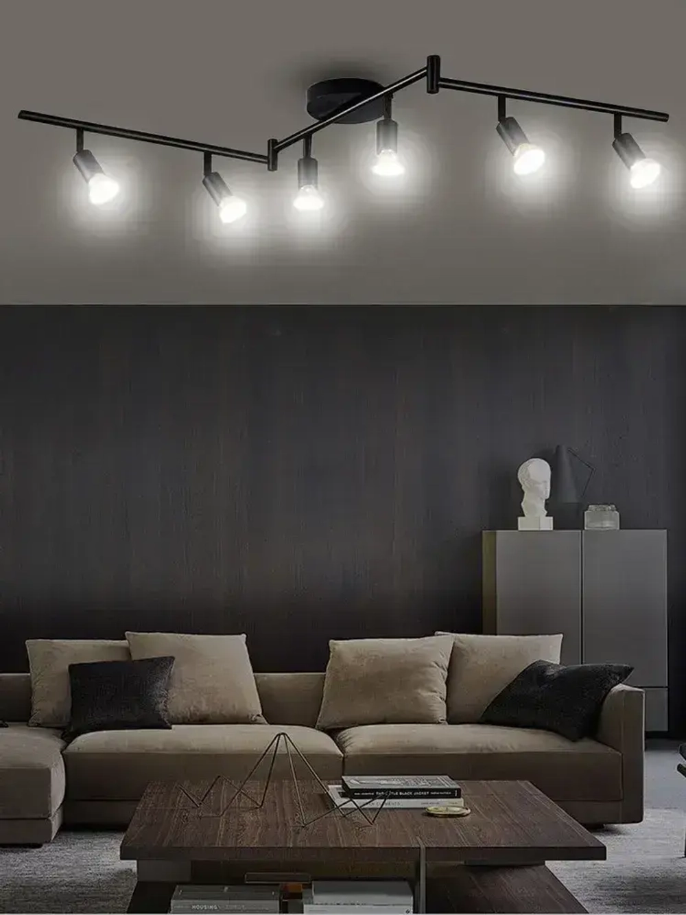 Люстра потолочная трековый светильник на кухню потолочный, люстра черная для гостиной, GU10