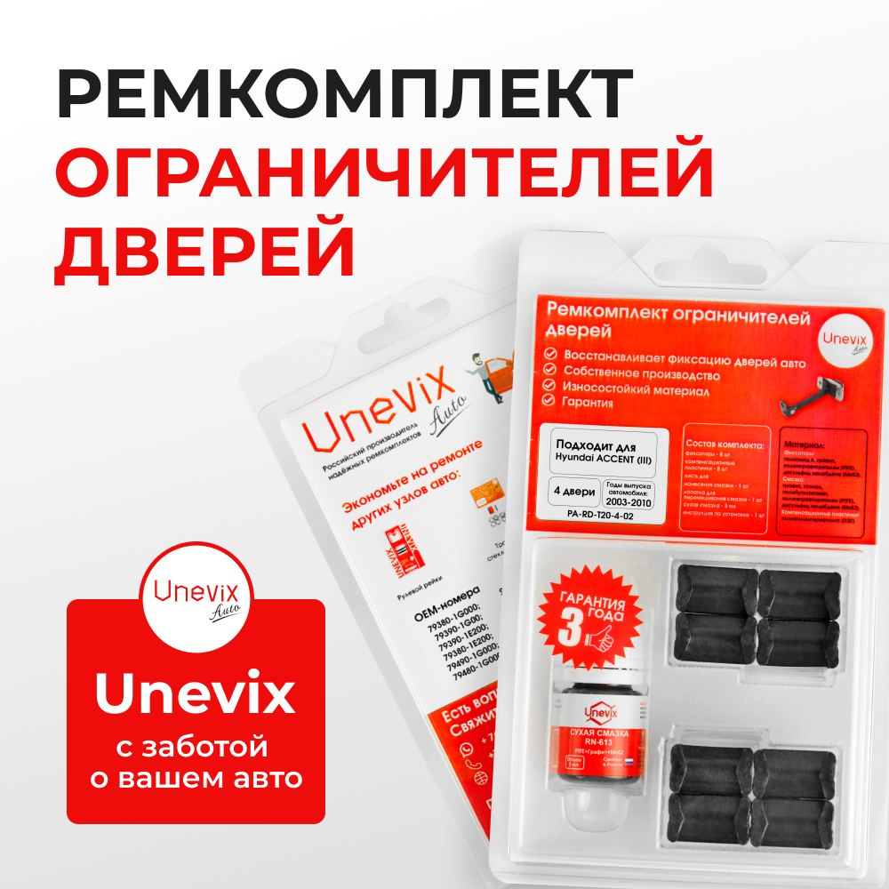 Ремкомплект ограничителей дверей Hyundai ACCENT (III) MC (4 двери, тип 20) 2003-2010