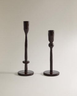Zara Home Подсвечник из металла, цвет чёрный, 20 см